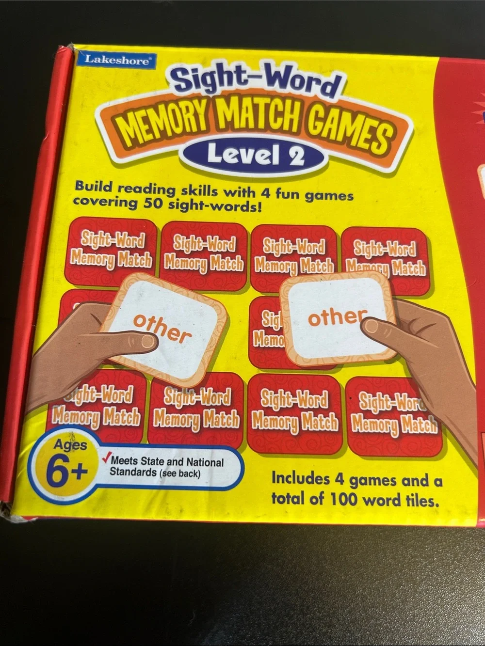 Sight-Word Memory Match Game (Level 2).